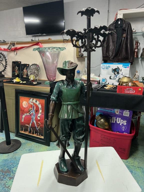 Lot 232: Bronze Cavalier Statue
