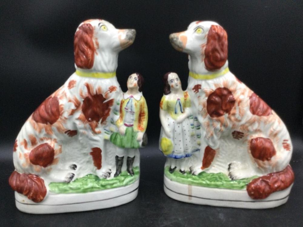 Lot 263: King Charles Staffordshire Dogs Porcelain