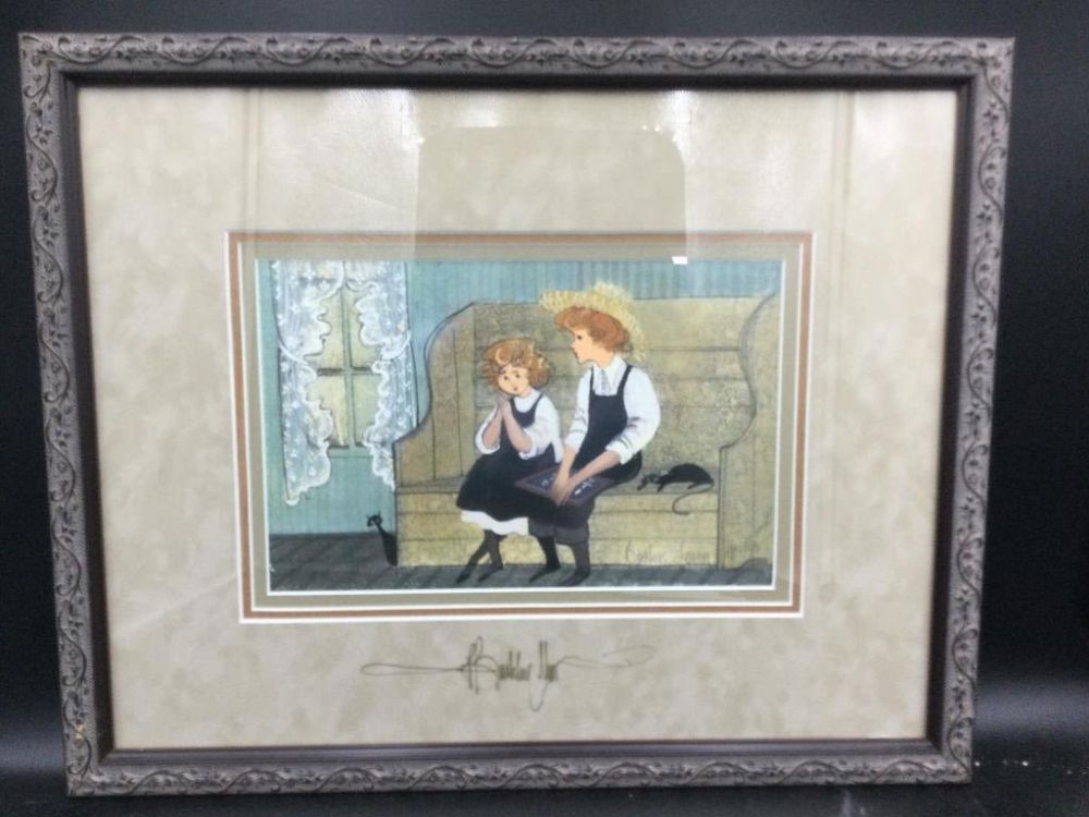 Lot 273: P Buckley Moss "Brothers Lesson"