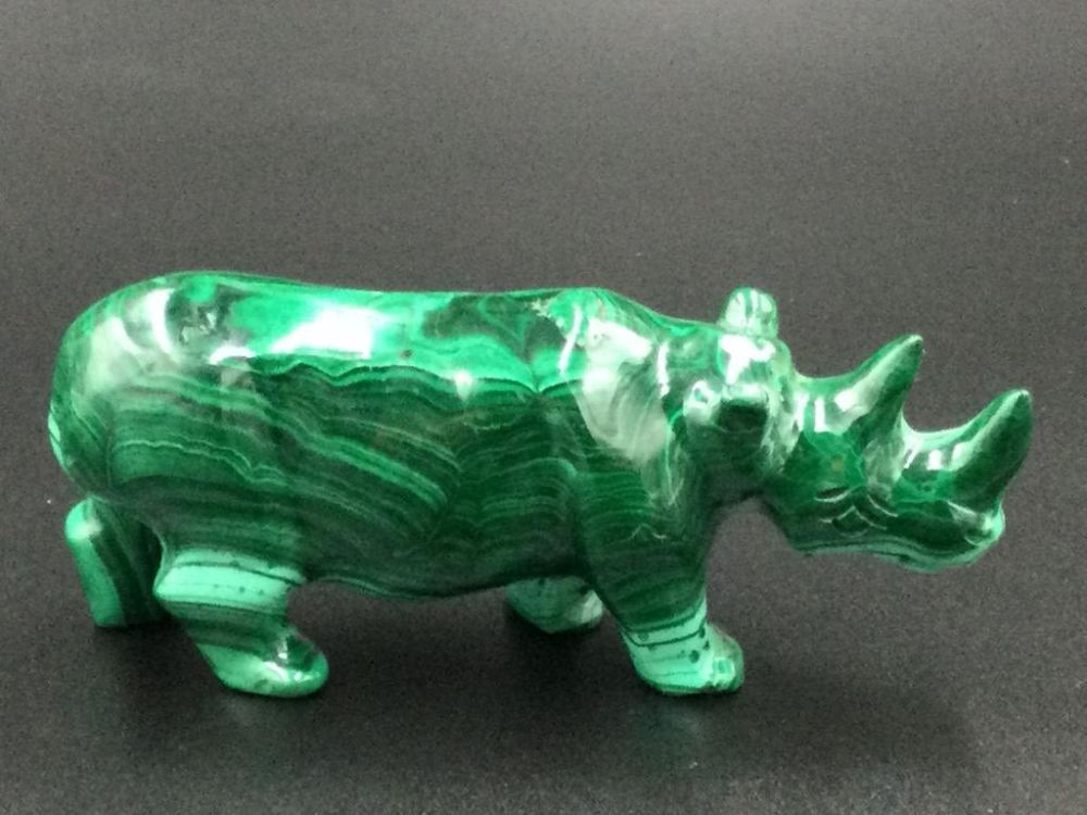 Lot 7: Carved Malachite Hippo