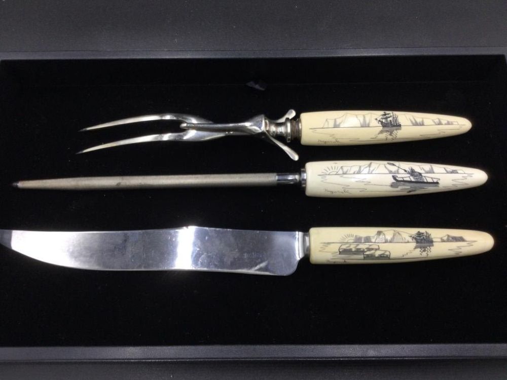 Lot 30: Scrimshaw Carving Set