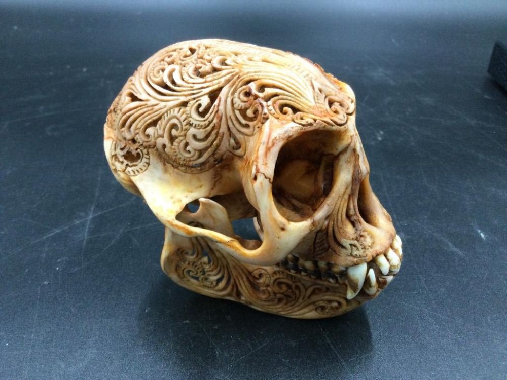 Lot 199: Carved Monkey Skull