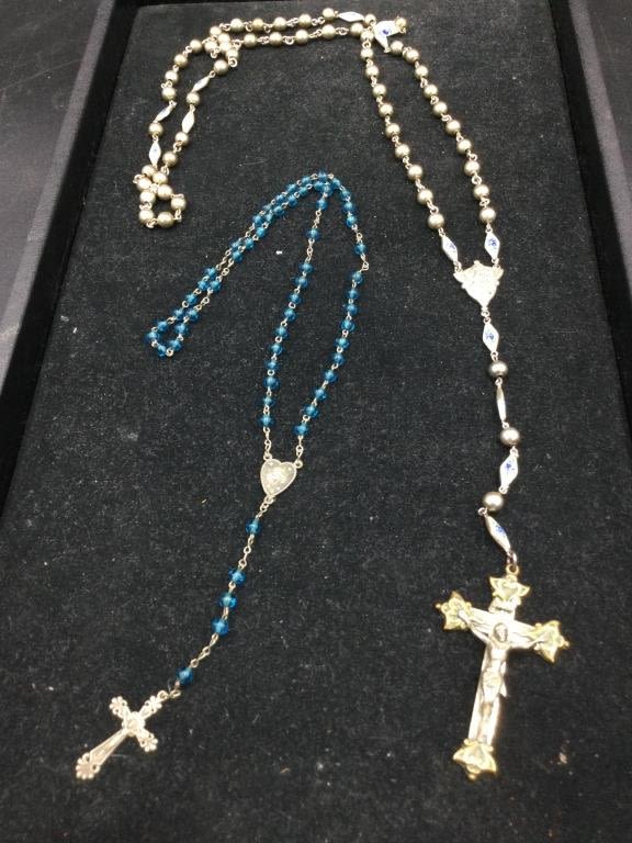 Lot 233: Vintage Sterling Rosaries