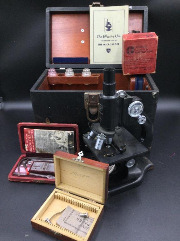 Lot 236: Antique Microscope with Case