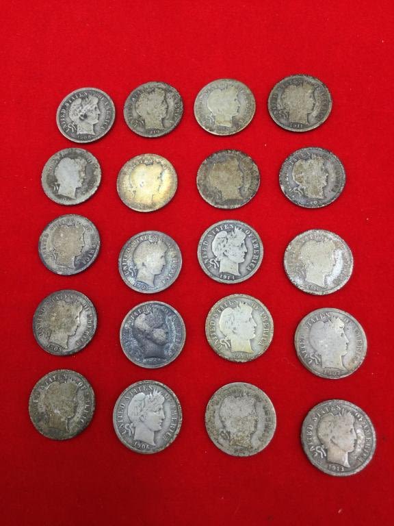 Lot 248: Silver Barber Dimes