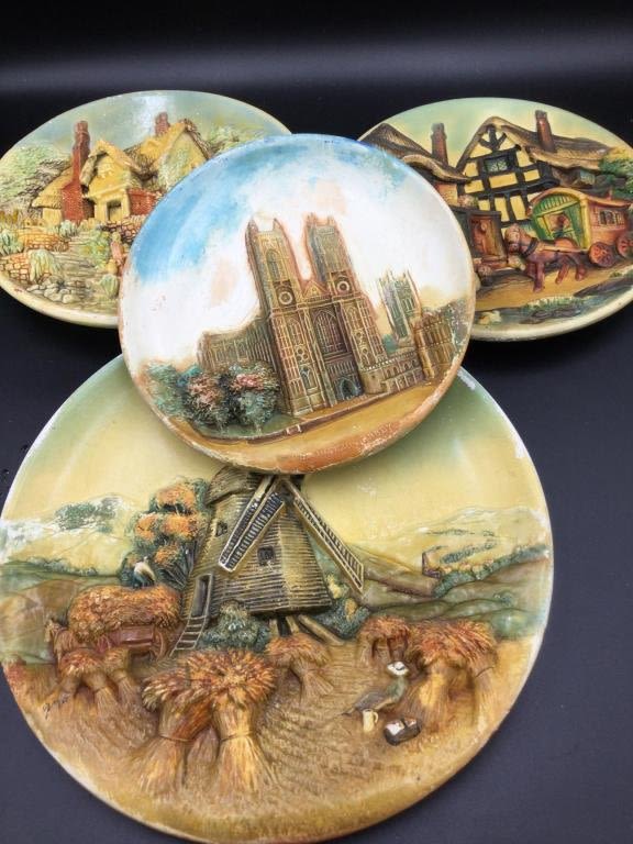 Lot 274: Vintage Hand Painted W.H.Bossons Wall Plaque