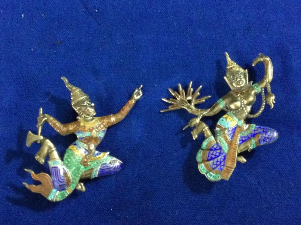 Lot 69: Sterling & Enamel Vintage Pins