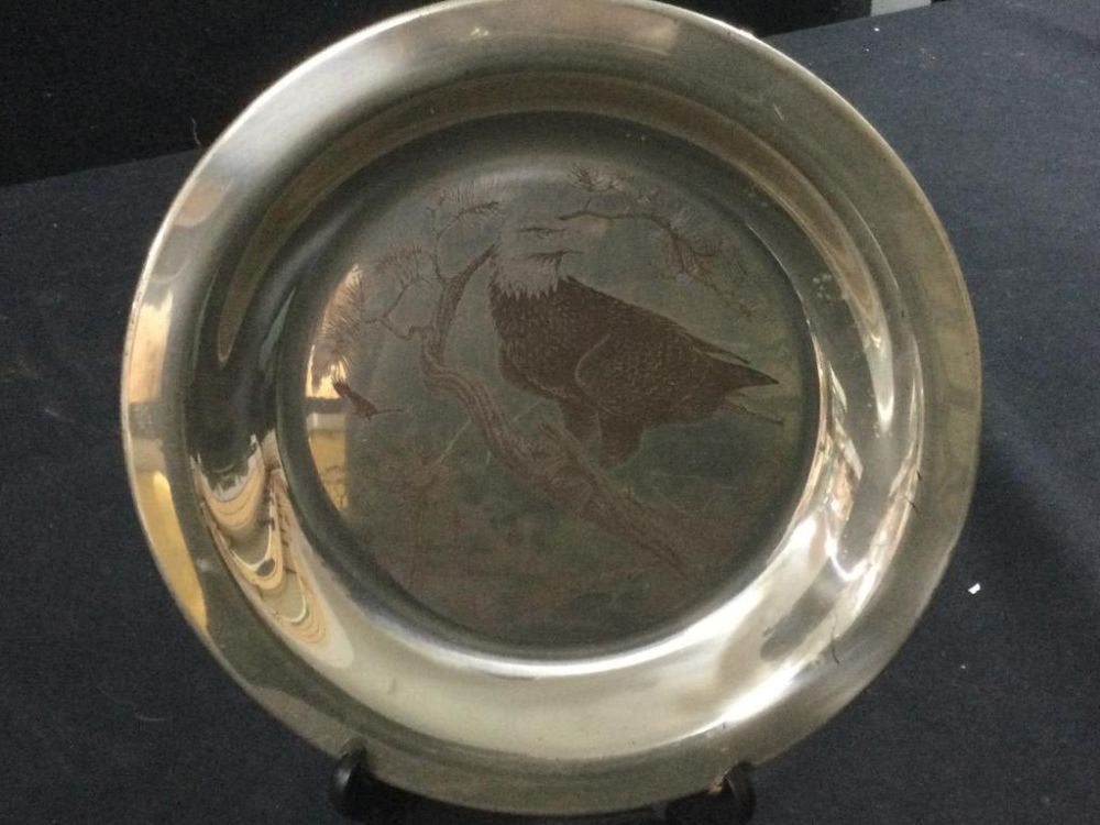 Lot 98: Sterling Bird Plate "American Bald Eagle"