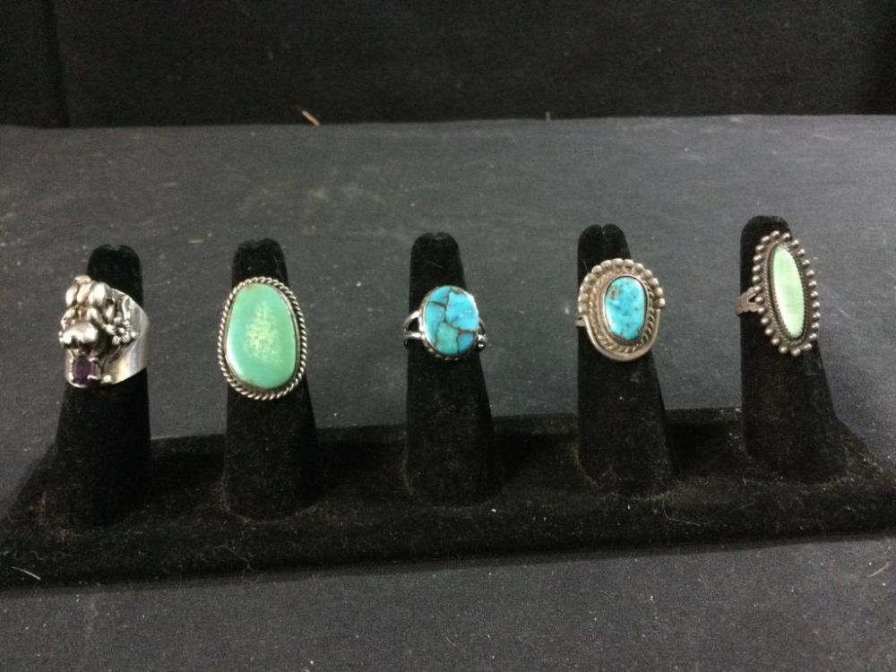 Lot 124: Native American Sterling Rings