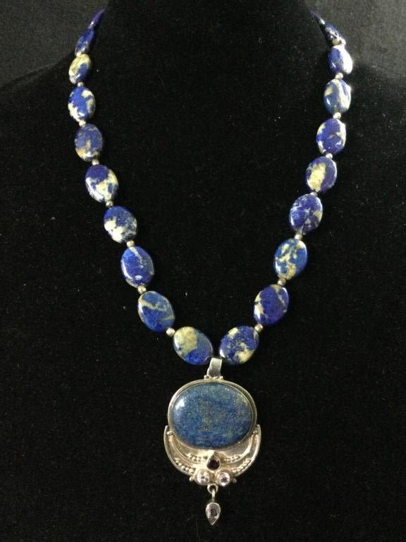 Lot 126: Sterling Necklace w/Lapis