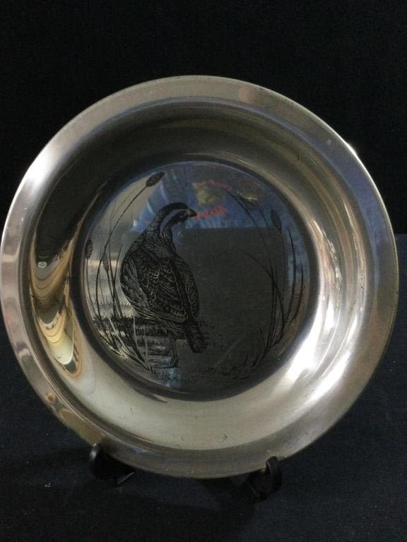 Lot 127: Sterling Bird Plate "Bobwhite"