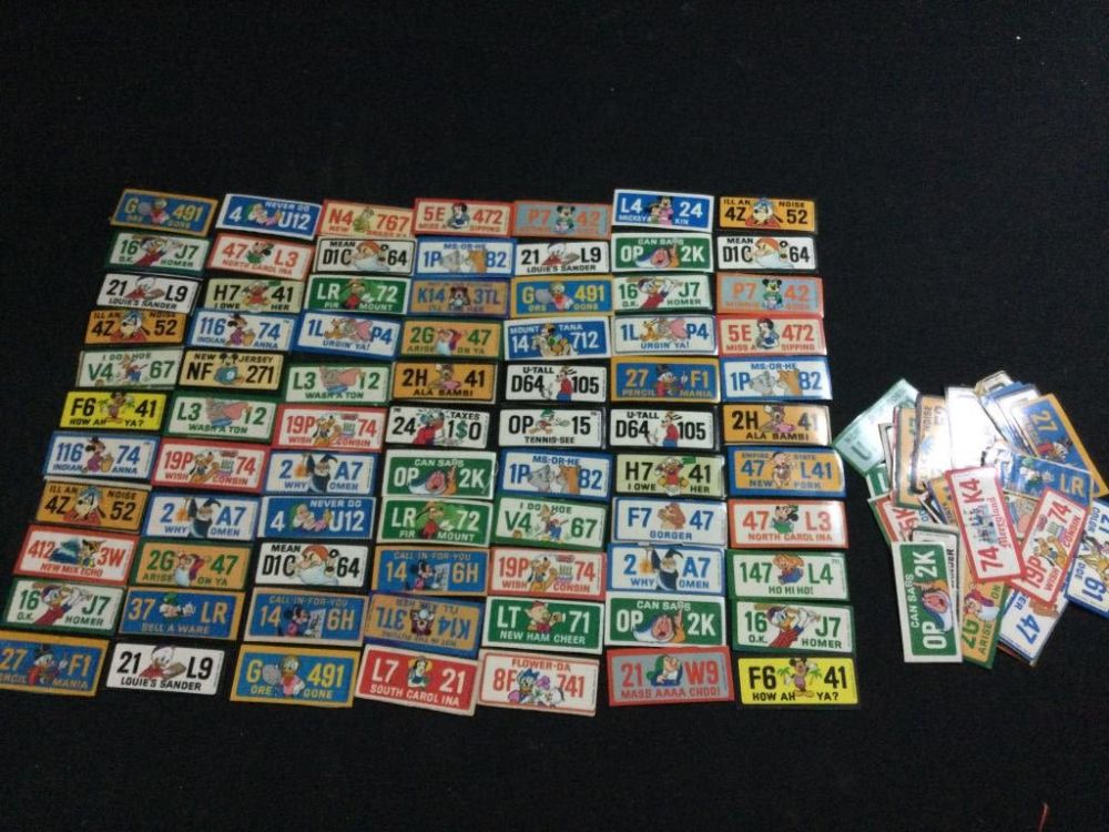 Lot 128: Vintage Disney License Plate Stickers