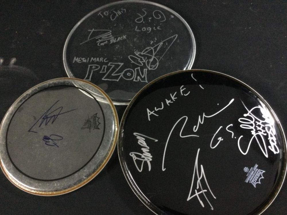 Lot 152: Autograph Drum Skins