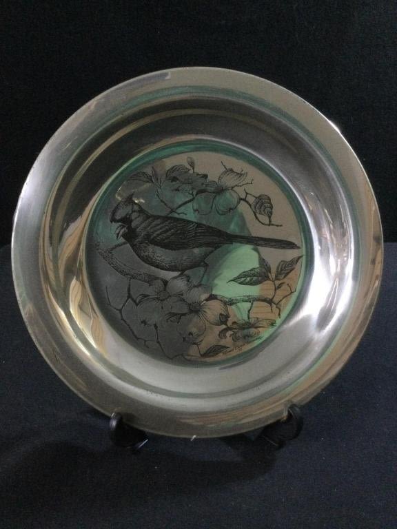 Lot 168: Sterling Bird Plate "The Cardinal"