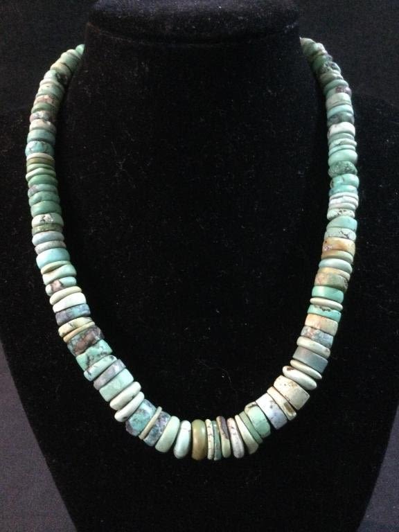 Lot 233: Old Turquoise Coin Necklace