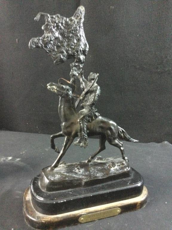 Lot 253: Remington Bronze "Buffalo Signal"