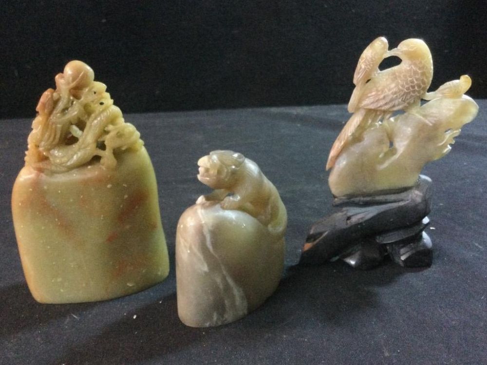 Lot 295: Soapstone Statues