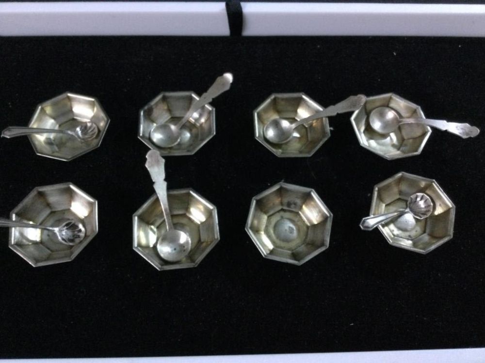 Lot 1: Silver Salt Cellars