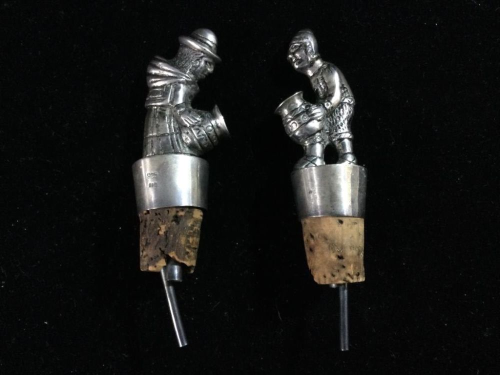 Lot 12: Sterling Silver Top/Cork Wine Pourers