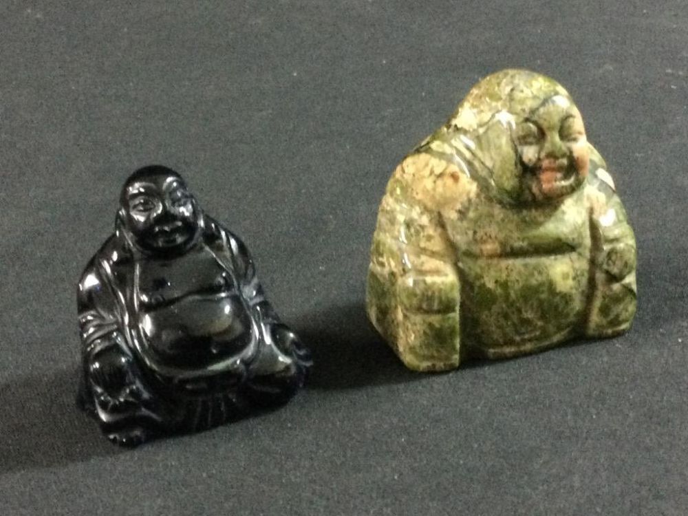Lot 13: Carved Jade & Lapis Budhas
