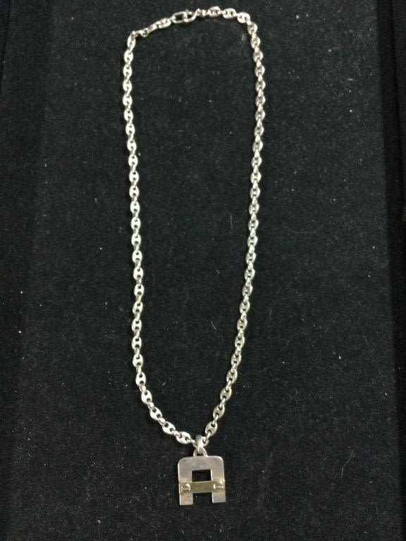 Lot 43: Vintage Designor Sterling 14kt Italy  Pendant & Chain