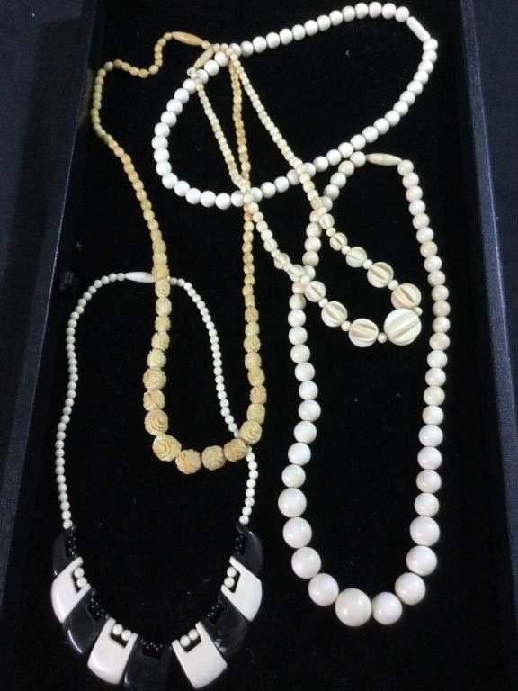 Lot 76: Vintage Carved Necklaces