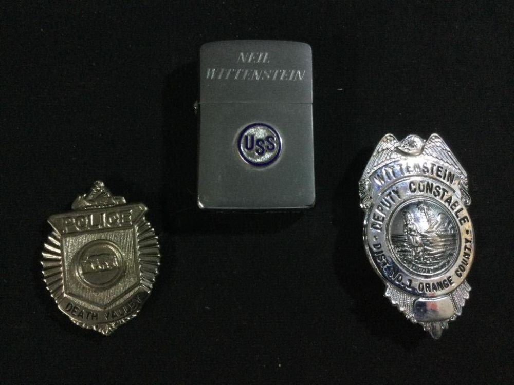 Lot 84: Vintage LEO Badges & Zippo Lighter