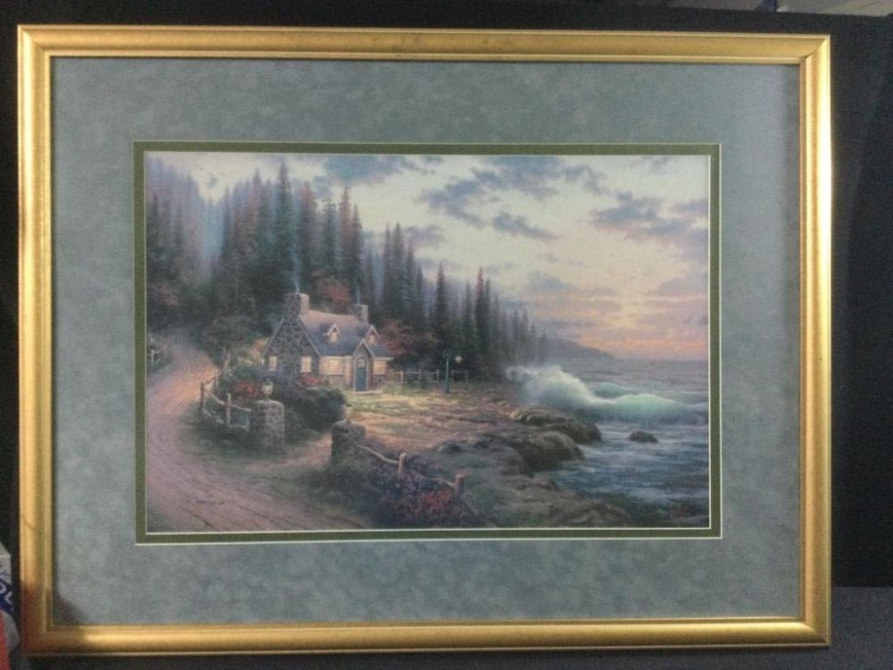 Lot 107: Thomas Kincaid Signed LE "Pine Cove Cottage"