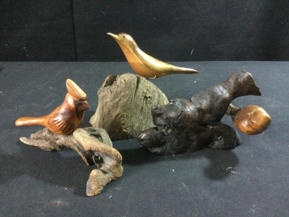 Lot 122: Carved Wood Birds