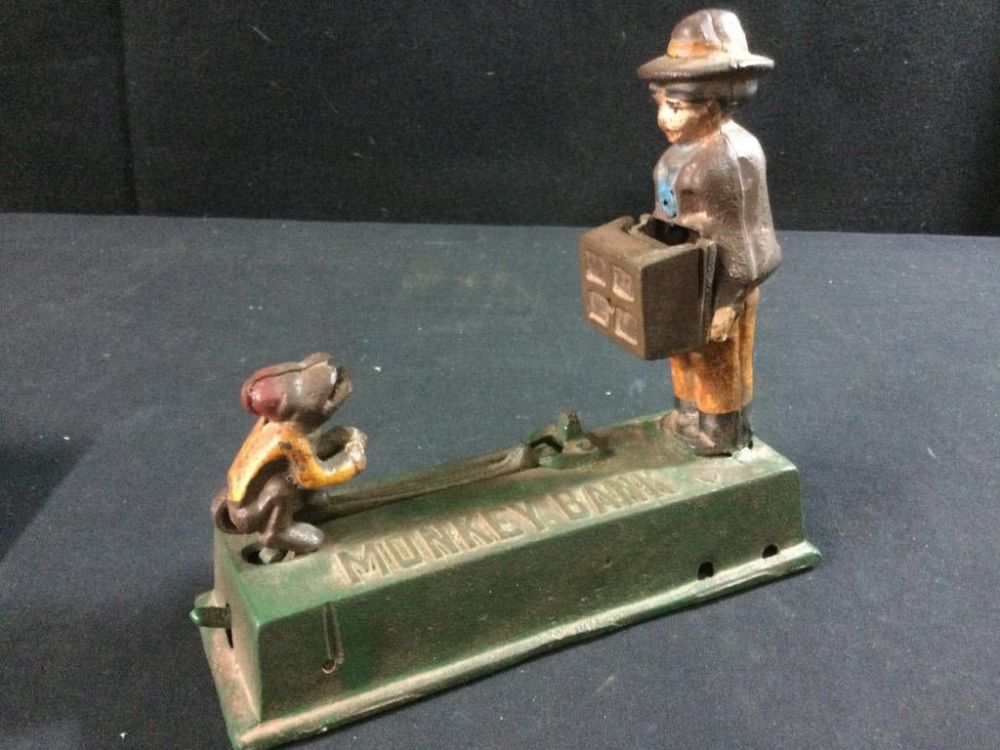 Lot 146: Cast Iron Monkey Bank