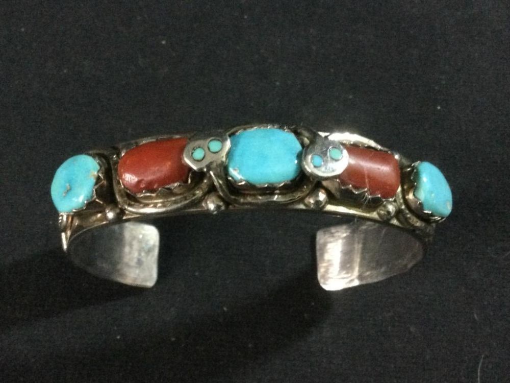 Lot 165: Navajo Cuff Bracelet "Effie" w/Snake