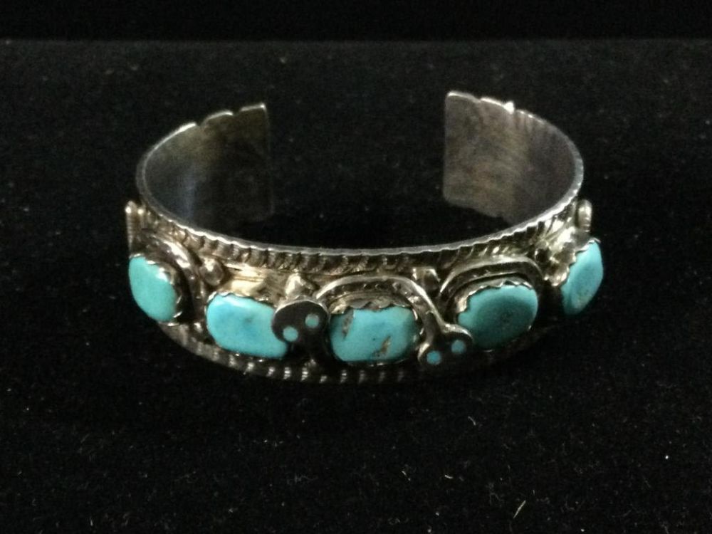 Lot 184: Navajo Turquoise Cuff Bracelet  "Effie"