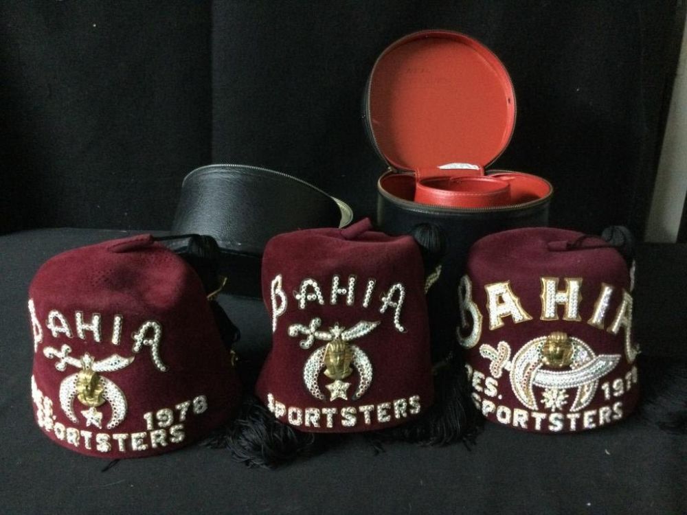 Lot 210: Vintage Shriner Hats
