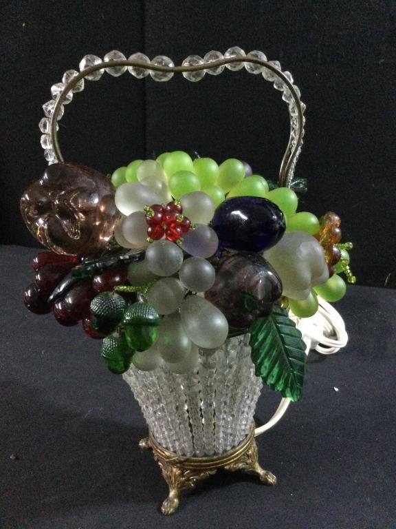 Lot 211: Antique Ornate Art Deco Czech Fruit Basket/Lamp
