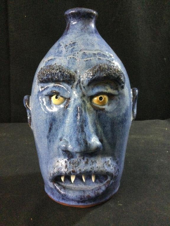 Lot 5: Folk Art Pottery Face Jug