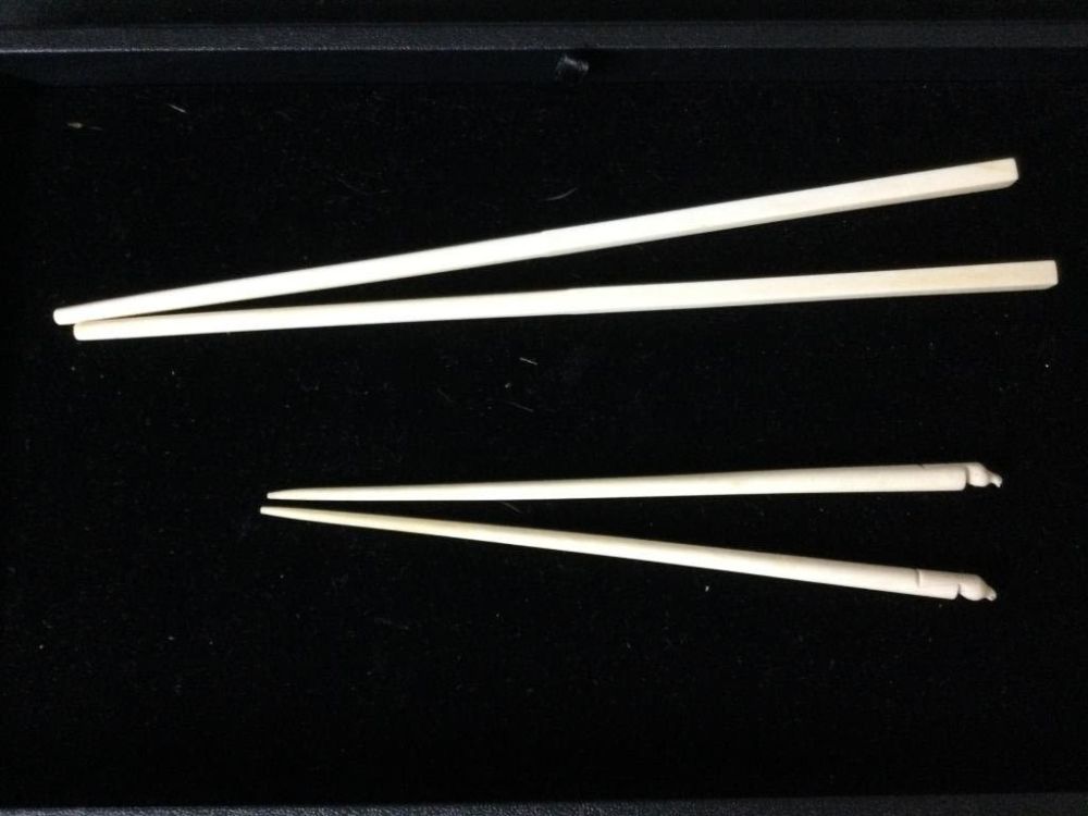 Lot 29: Antique Carved Chopsticks