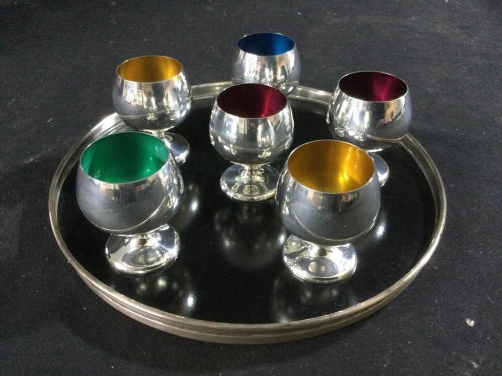 Lot 35: Gorham Sterling Cordials w/Tray