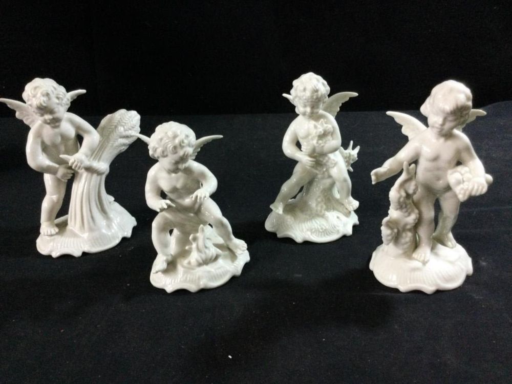 Lot 56: Dresden German Porcelain 4 Season Cherubs
