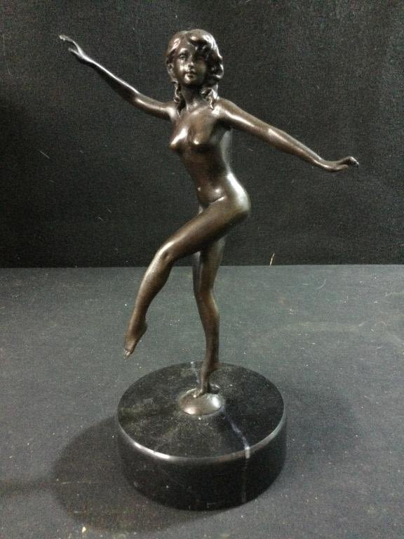 Lot 68: Signed Art Deco Bronze