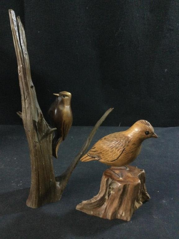 Lot 71: Signed Wood Bird Carvings