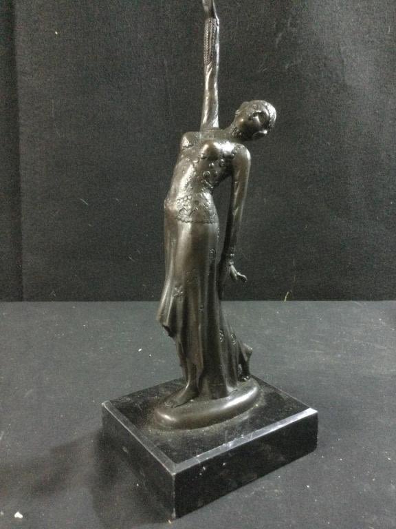 Lot 132: Signed Art Deco Bronze Statue