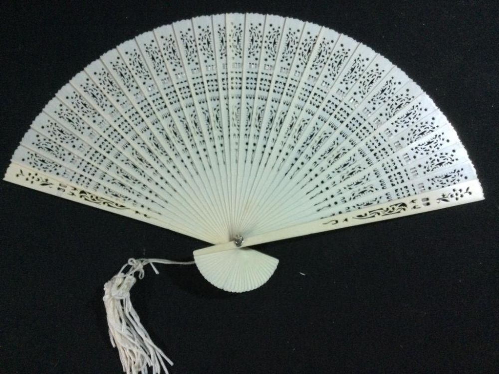 Lot 245: Antique Carved Fan