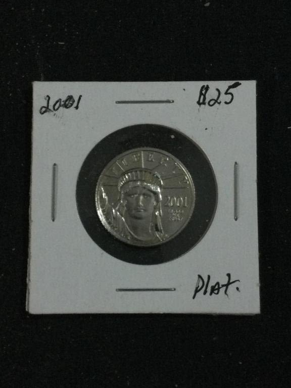 Lot 27: 2001 $25 Platinum Eagle 1/4oz Bu Coin
