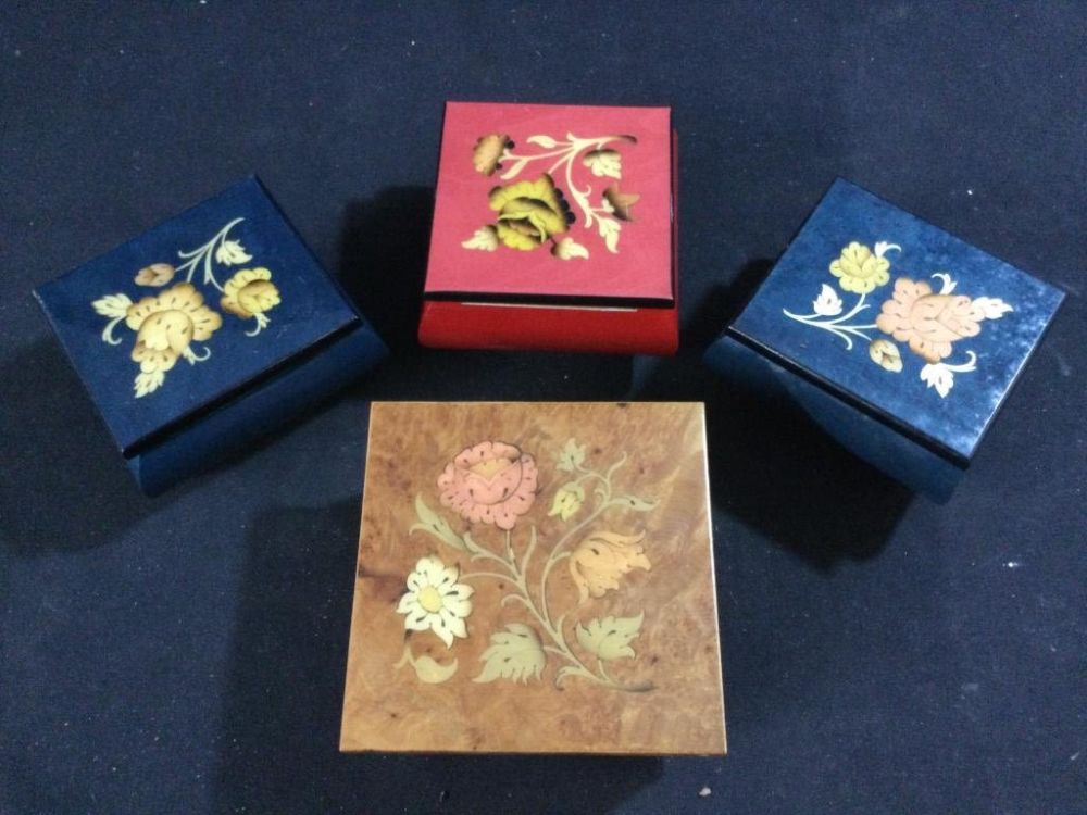 Lot 35: Italian Inlay Lined  Boxes