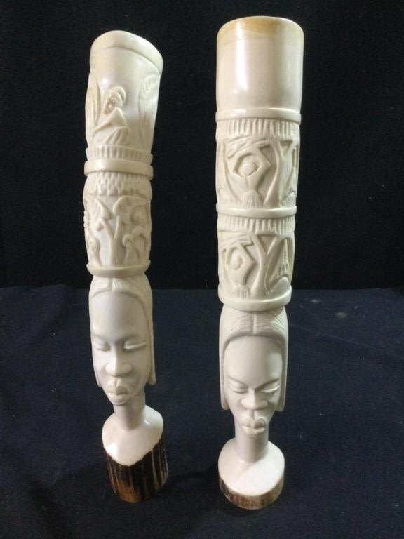 Lot 44: Carved African Statues