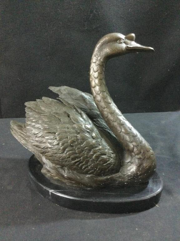 Lot 65: Large Bronze Swan