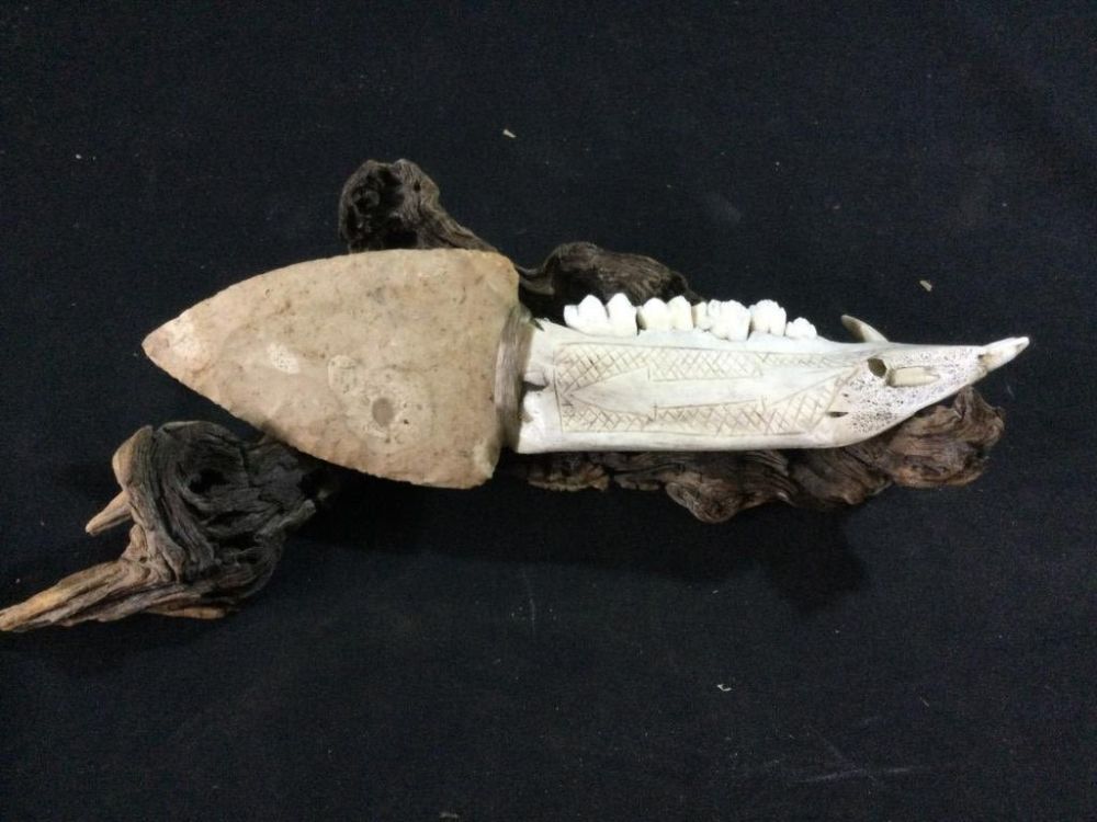 Lot 72: Handmade Knife with carving