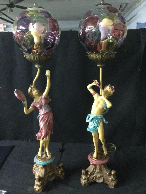 Lot 100: Antique Mid Century Lamps