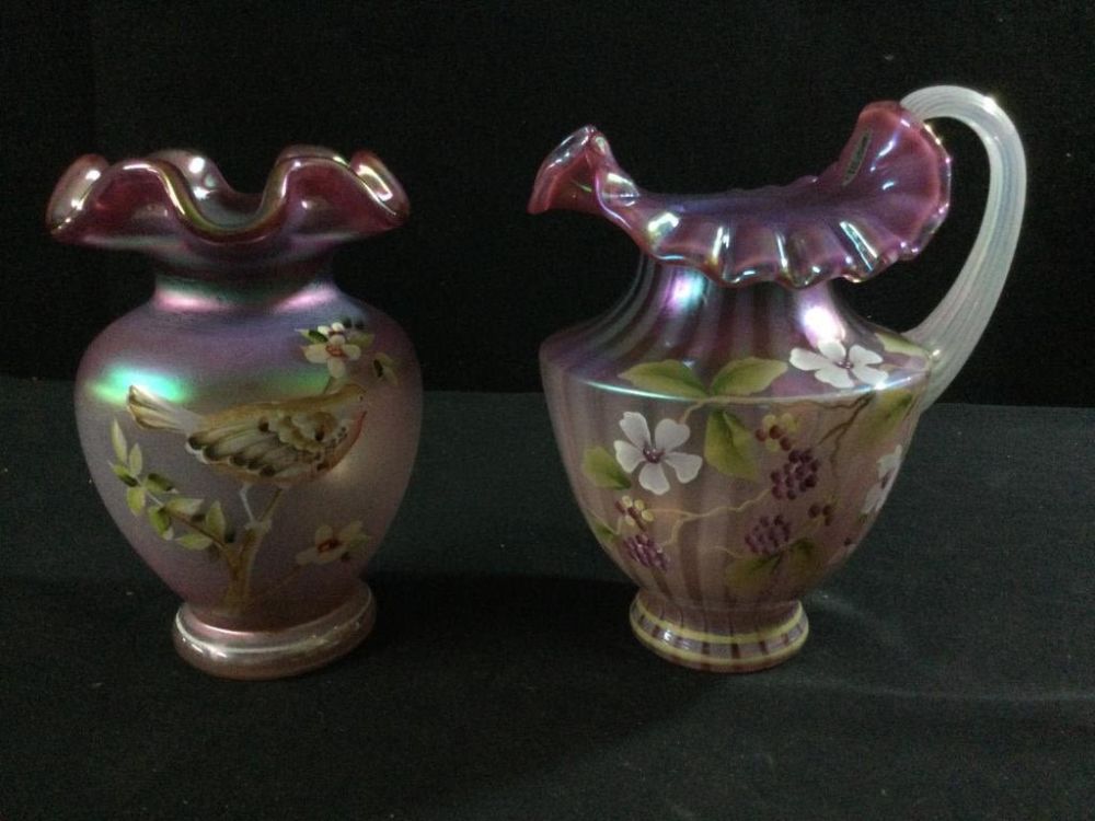 Lot 129: Fenton Hand Painted & Signed