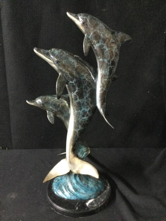 Lot 130: Bronze Dolphins